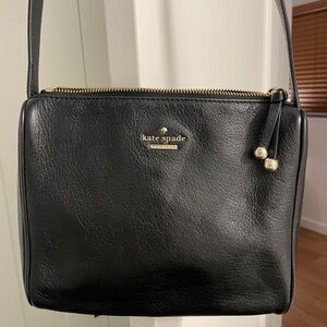 Kate Spade Black Crossbody Bag with Gold Accents
